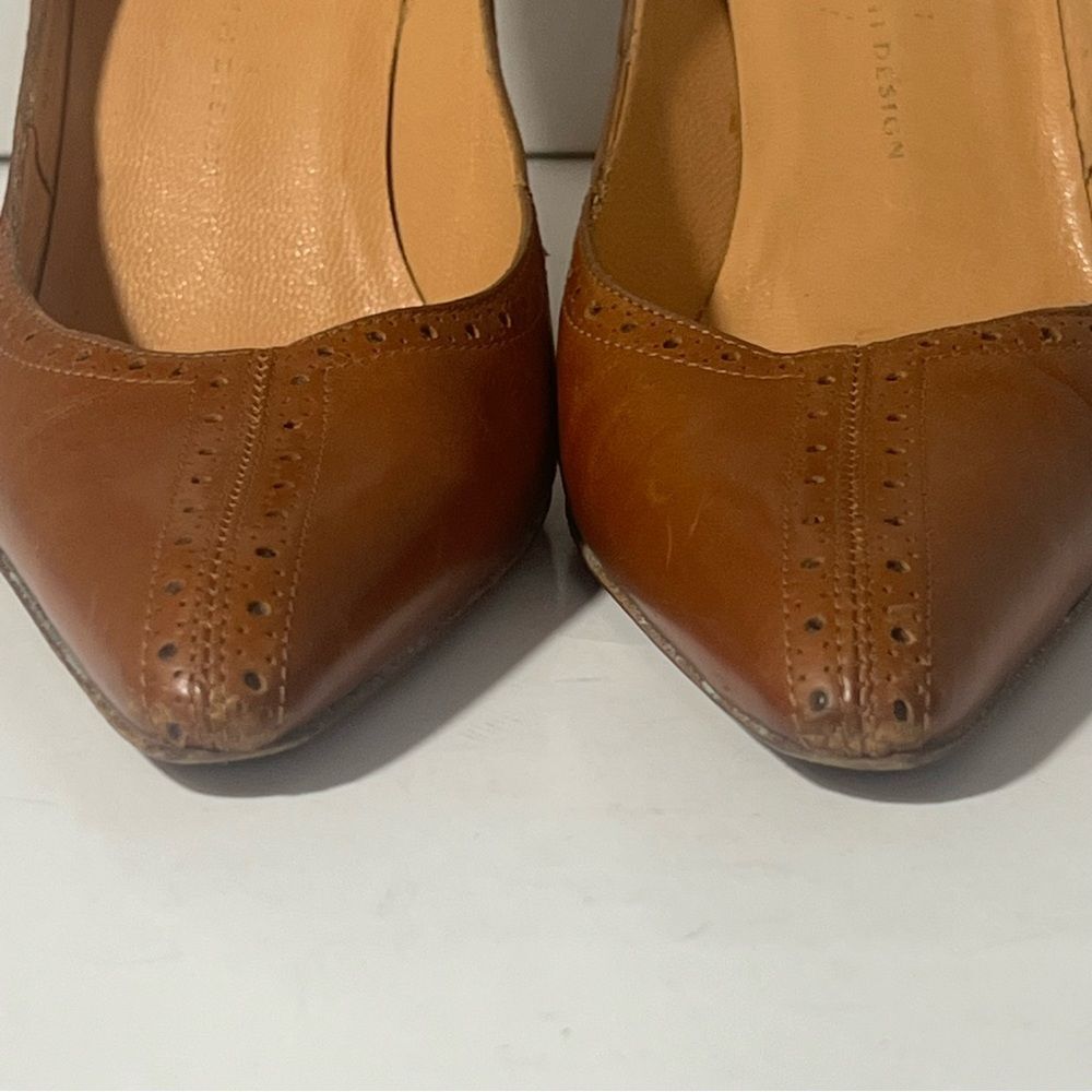Giuseppe Zanotti VICINI Leather Stiletto Designer Heels Womens Sz 6.5 Tan Luxury - Picture 12 of 16